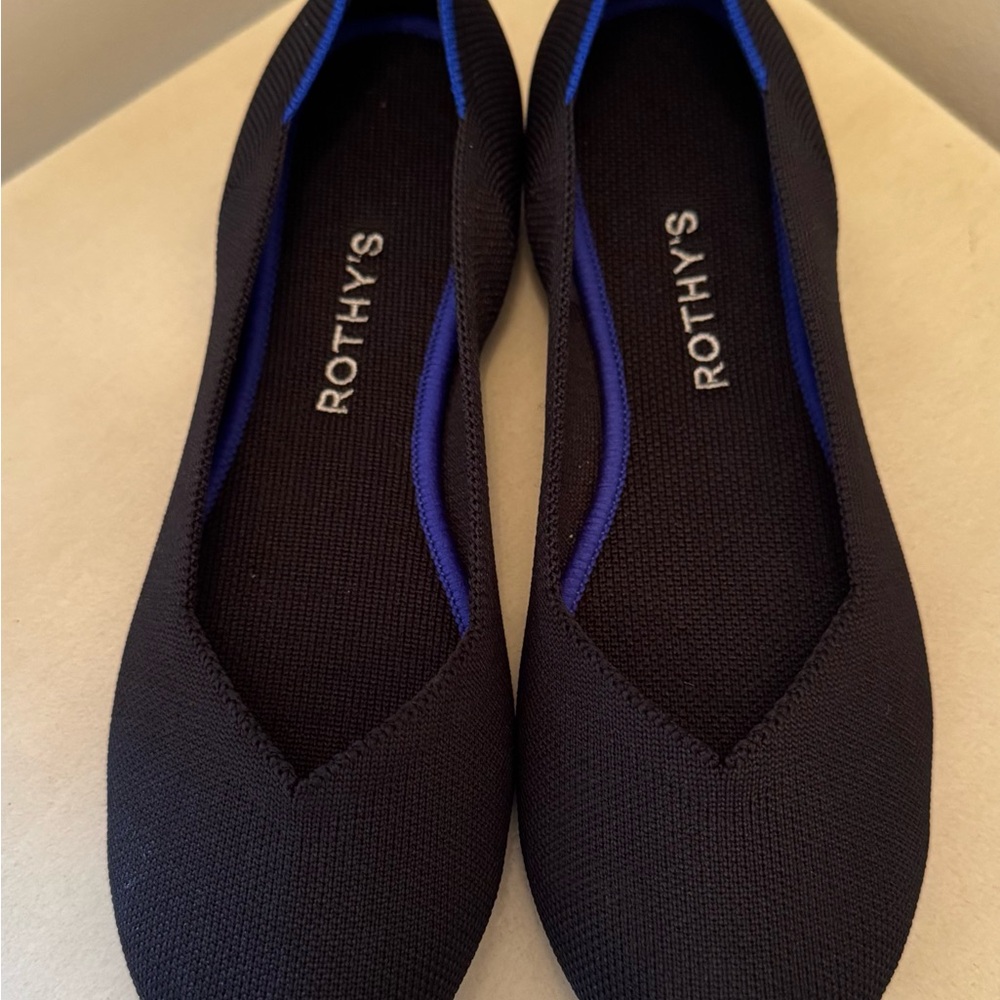 Rothy’s Women’s The Flat Round Toe Black Ballet Flats Slip On Size 8 1/2